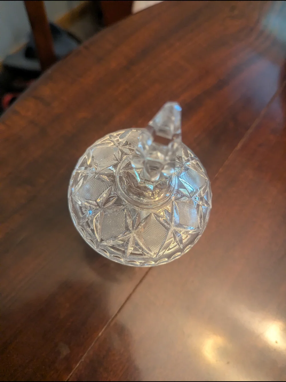 Vintage Crystal Sugar Bowl w/ Lid 7